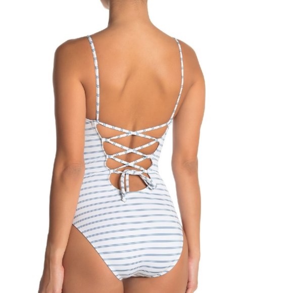 Splendid Pinstripe One-Piece Swimsuit - Picture 2 of 6
